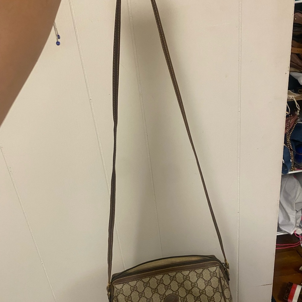 Gucci Brown Quilted Crossbody Bag with Adjustable Strap